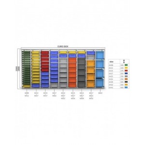 Campata base per scaffale porta contenitori, L548 x P621 x H2003 mm