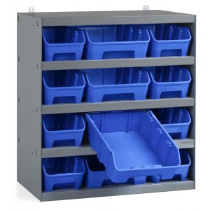 Scaffale con 12 contenitori RK Box Air, L500 x P300 x H545 mm