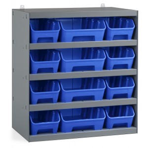 Scaffale con 12 contenitori RK Box Air, L500 x P300 x H545 mm