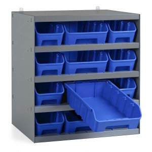 Rayonnage avec 12 bacs RK Box Air, L500 x P400 x H545 mm