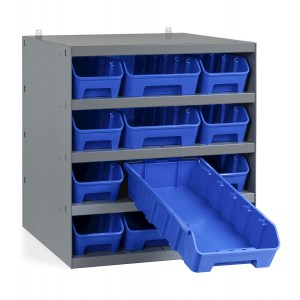 Rayonnage avec 12 bacs RK Box Air, L500 x P500 x H545 mm