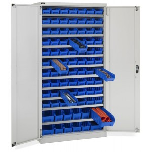 Armadio con 82 contenitori RK Box Air, L1023 x P555 x H2000 mm, grigio