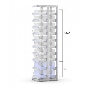 Scaffale aggiuntivo vuoto per contenitori mis. 3/3A2, L584 x P421 x H2003 mm
