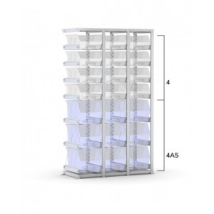 Scaffale aggiuntivo vuoto per contenitori mis. 4/4A5, L1158 x P521 x H2003 mm