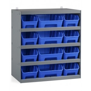 Scaffale con 12 contenitori RK Box Air, L500 x P300 x H545 mm