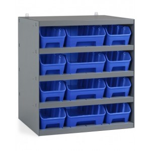 Scaffale con 12 contenitori RK Box Air, L500 x P400 x H545 mm