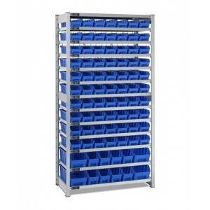 Scaffale con 13 piani e 82 contenitori RK Box Air, L1057 x P521 x H2011 mm