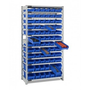 Scaffale con 13 piani e 72 contenitori RK Box Air, L1057 x P521 x H2011 mm