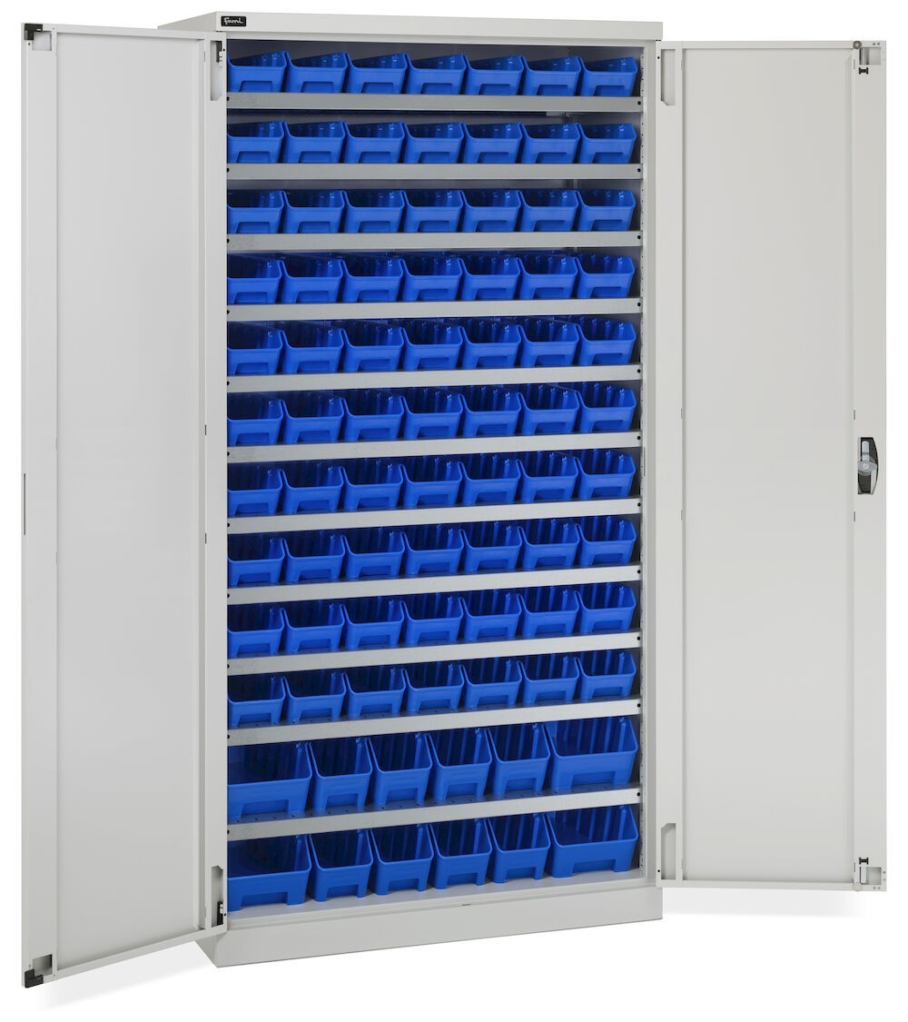 Armadio con 82 contenitori RK Box Air, L1023 x P555 x H2000 mm, grigio