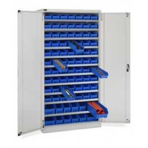 Armadio con 82 contenitori RK Box Air, L1023 x P555 x H2000 mm, grigio