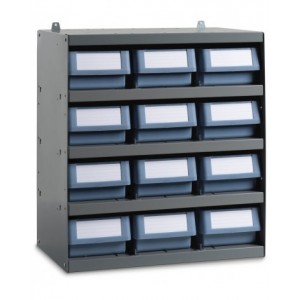 Scaffale a 5 ripiani con 12 cassette RK Box Classic, L500 x P300 x H545 mm