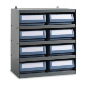 Scaffale a 5 ripiani con 8 cassette RK Box Classic, L500 x P300 x H545 mm