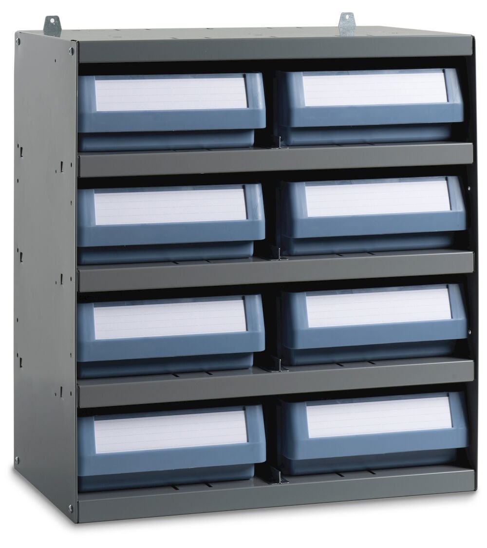 Scaffale a 5 ripiani con 8 cassette RK Box Classic, L500 x P300 x H545 mm