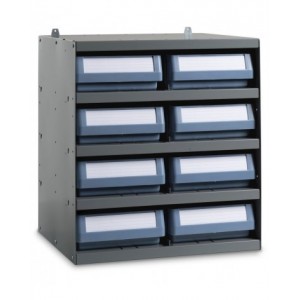 Scaffale a 5 ripiani con 8 cassette RK Box Classic, L500 x P400 x H545 mm