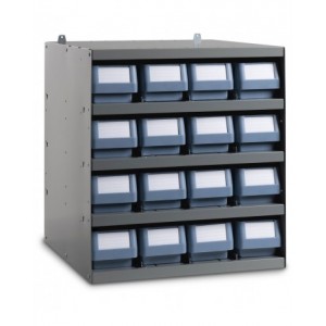 Scaffale a 5 ripiani con 16 cassette RK Box Classic, L500 x P500 x H545 mm