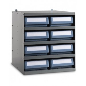 Scaffale a 5 ripiani con 8 cassette RK Box Classic, L500 x P500 x H545 mm