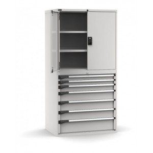 Armadio portautensili a 7 cassetti e 3 piani regolabili, L1020 x P726 x H2000 mm