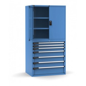 Armadio portautensili a 7 cassetti e 3 piani regolabili, L1020 x P726 x H2000 mm