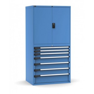 Armadio portautensili a 7 cassetti e 3 piani regolabili, L1020 x P726 x H2000 mm