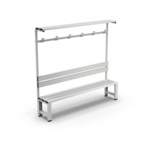 Panchina singola a 3 doghe con schienale, L2000 x P406 x H1900 mm