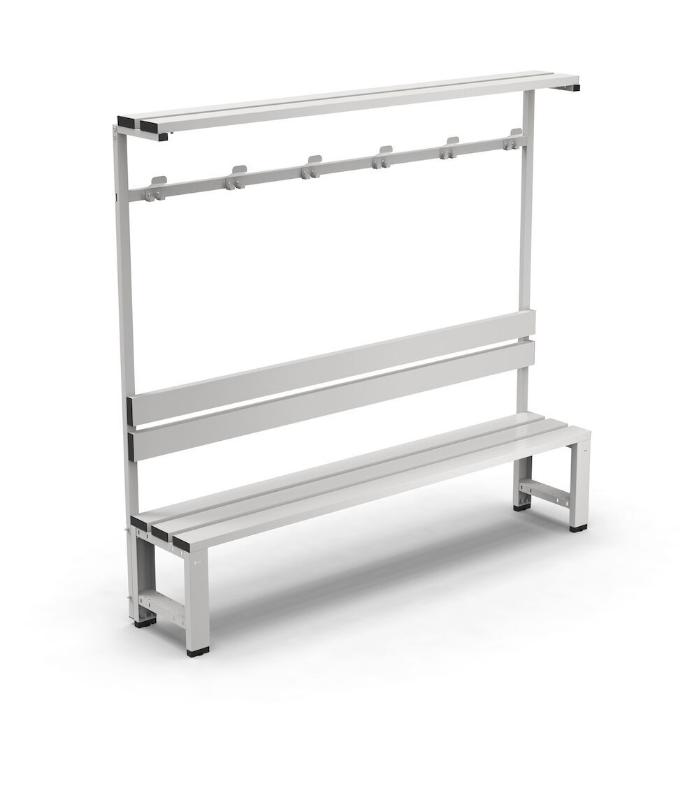 Panchina singola a 3 doghe con schienale, L2000 x P406 x H1900 mm