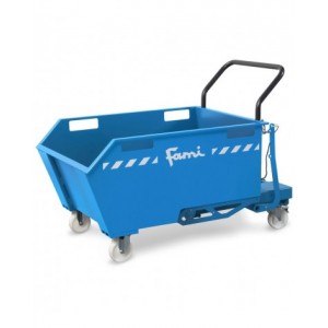 Benna ribaltabile portarottami con ruote, capacità 300 Lt