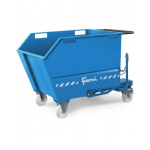 Benna ribaltabile portarottami con ruote, capacità 500 Lt