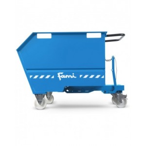 Benna ribaltabile portarottami con ruote, capacità 500 Lt