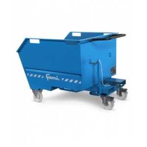 Benna ribaltabile portarottami con ruote, capacità 750 Lt