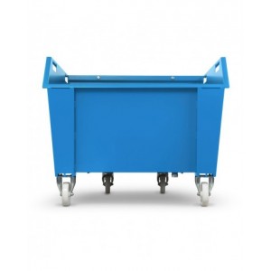 Benna ribaltabile portarottami con ruote, capacità 750 Lt
