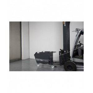 Benna ribaltabile portarottami con ruote, capacità 750 Lt