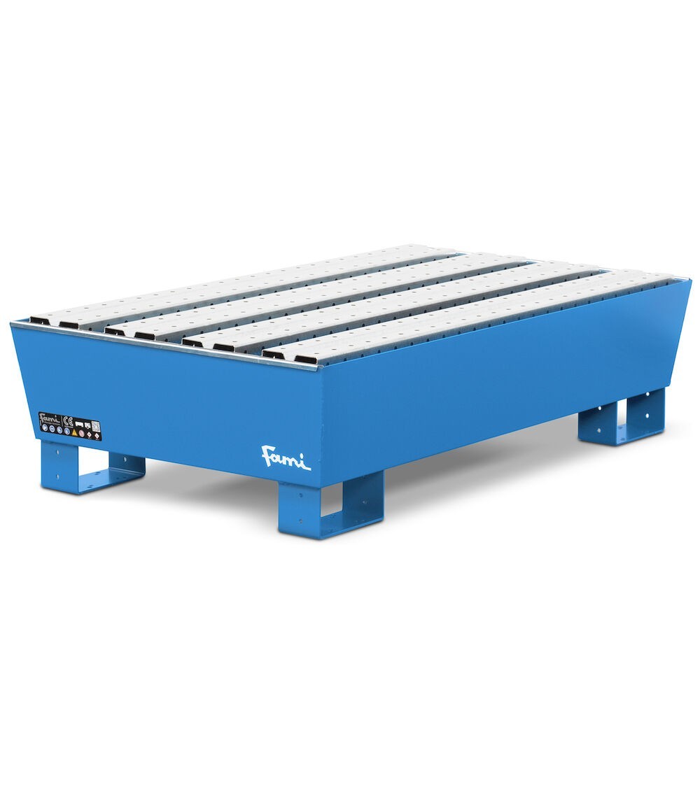 Vasca di contenimento liquidi conica con capacità 200 Lt, blu