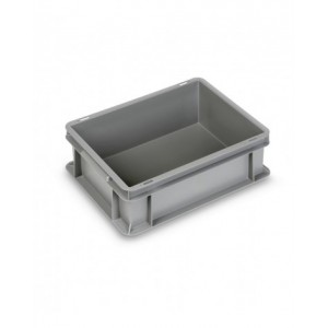 Contenitore Euro in polipropilene riciclato, L400 x P300 x H130mm, maniglie a conchiglia