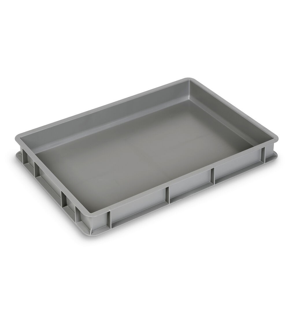 Contenitore Euro in polipropilene riciclato, L600 x P400 x H70mm, maniglie chiuse