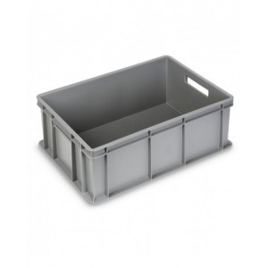 Contenitore Euro in polipropilene riciclato, L600 x P400 x H220mm, maniglie aperte
