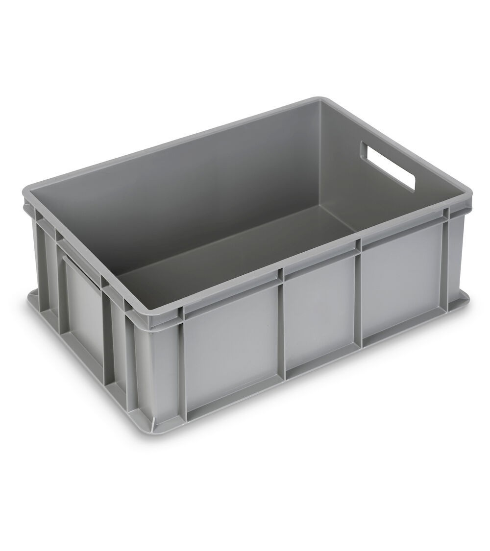 Contenitore Euro in polipropilene riciclato, L600 x P400 x H220mm, maniglie aperte