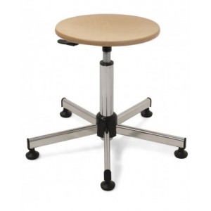 Sgabello da lavoro in legno regolabile in altezza