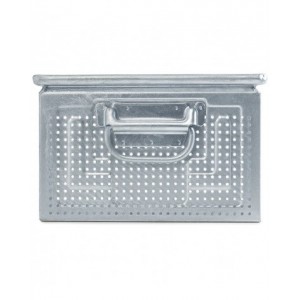 Cassetta metallica forata con maniglie, mis. 272-4, ⌀ foro 4,2 mm, L480 x P315 x H200 mm