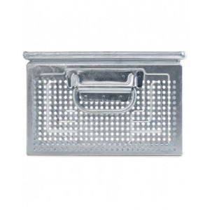 Cassetta metallica forata con maniglie, mis. 272-4, ⌀ foro 5,5 mm,  L480 x P315 x H200 mm