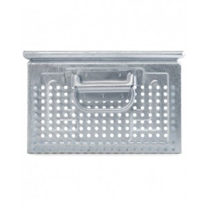 Cassetta metallica forata con maniglie, mis. 272-4, ⌀ foro 7 mm,  L480 x P315 x H200 mm