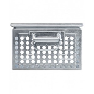 Cassetta metallica forata con maniglie, mis. 272-4, ⌀ foro 15 mm,  L480 x P315 x H200 mm