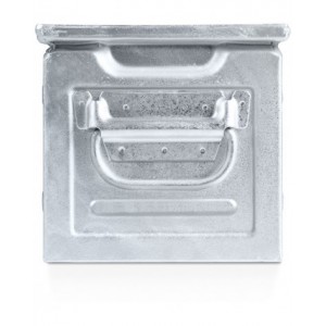 Contenitore a bocca di lupo zincato con traversino, mis.3, L210 x P350 x H200 mm