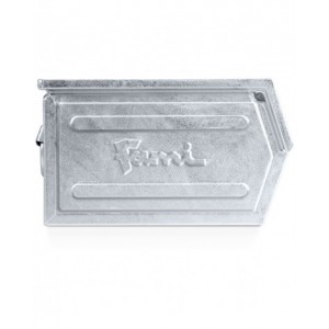 Contenitore a bocca di lupo zincato con traversino, mis.3, L210 x P350 x H200 mm