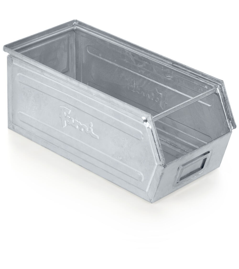 Contenitore a bocca di lupo zincato con traversino, mis.3P4, L210 x P550 x H200 mm