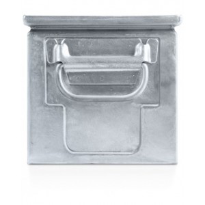 Contenitore a bocca di lupo zincato con traversino, mis.3P4, L210 x P550 x H200 mm