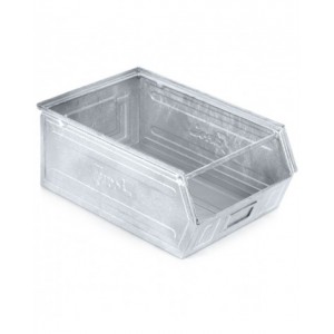 Contenitore a bocca di lupo zincato con traversino, mis.4, L310 x P510 x H200 mm