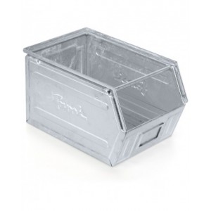 Contenitore a bocca di lupo zincato con traversino, mis.4A5, L310 x P525 x H315 mm