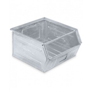 Cassetta zincata a bocca di lupo con traversino, mis. 5P4, L480 x P540 x H300 mm