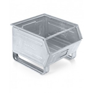 Cassetta zincata a bocca di lupo con slitte e traversino, mis. 5P4, L480 x P540 x H385 mm