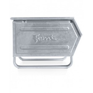 Cassetta zincata a bocca di lupo con slitte e traversino, mis. 5P4, L480 x P540 x H385 mm